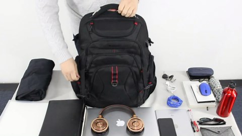 KROSER Travel Laptop Backpack 17.3 Inch XL Computer Backpack with Hard Shell Saferoom RFID Pockets Water-Repellent Business College Daypack Stylish Bag for Men/Women-Black