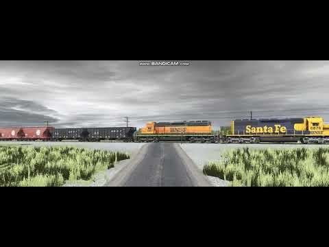 BNSF SD75I Warbonnet Freight Runby