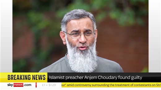 BREAKING: Islamist preacher Anjem Choudary found guilty https://trib.al/Rx0iR33 📺 Sky 501, Virgin 602, Freeview 233 and YouTube | Sky News