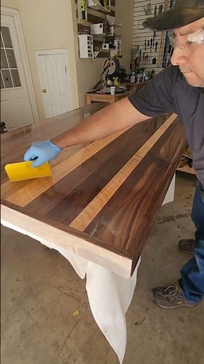 Finishing with rubio monocoat on a walnut Table top by #decorativefinishes #woodworking #DIY
