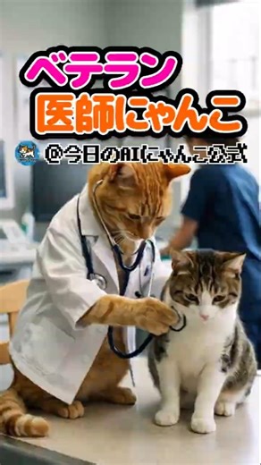 【処方箋💊猫🐈】「どこが悪いかにゃ？」優しすぎる医者ねこの診察に、だが...聴診器の使い方がｗ #Shorts