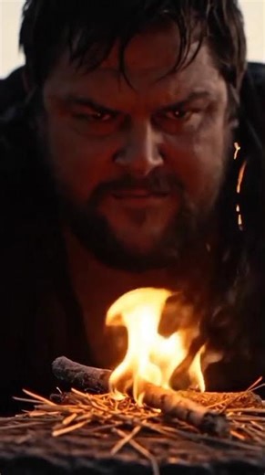 early human setting fire in forest #EarlyHumans#HumanEvolution#AncientHistory