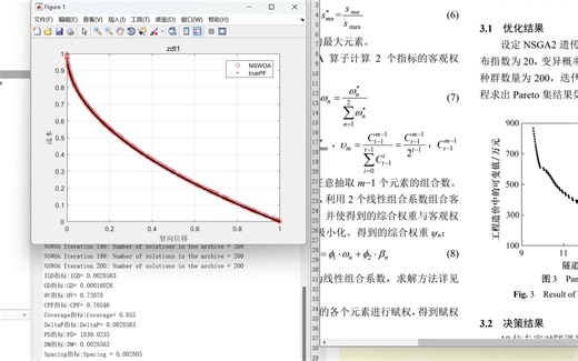 （论文复现）Matlab多目标鲸鱼优化算法（NSWOA）解决地铁隧道竖向位移和成本的双目标求解（以铁道科学报与工程文章为例）