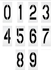 Number Stencils with 4 Inch High Numerals Template for Warehouses Schools and Playgrounds 3MM Thick and Reusable Made in The USA by Marketing Holders