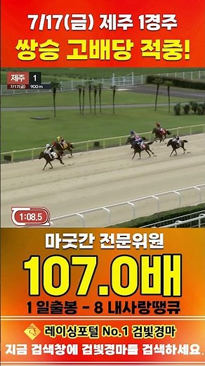 [Jeju Horse Racing] July 17 Friday Race 1, Stable Expert Committee Exacta High-Dividend Win #Hors...