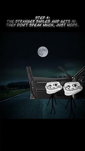 Creepy Stranger on the Road Part1 #trollface #scary