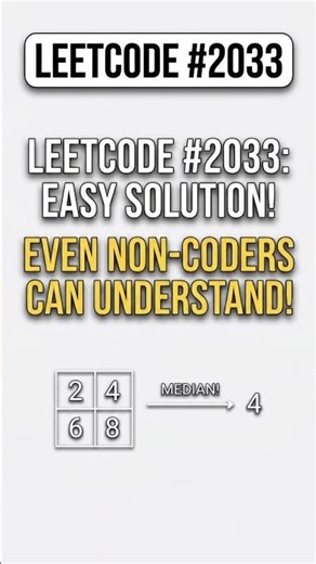 LeetCode #2033: A Simple Solution for Non-Coders! 🤯 #shorts #codingtips #dart #coding #programming