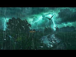 Mountain Thunderstorm Rolling Across the Field | Sleep Deeply with Heavy Rain & Distant Thunder