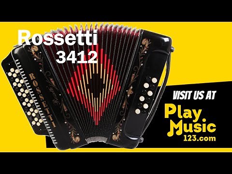 Rossetti Button Accordion 34 Treble Keys 12 Bass 3 Switch - Sound, Features by PlayMusic123.com