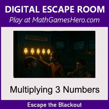 Multiplying 3 Numbers | Digital Math Escape Room Game