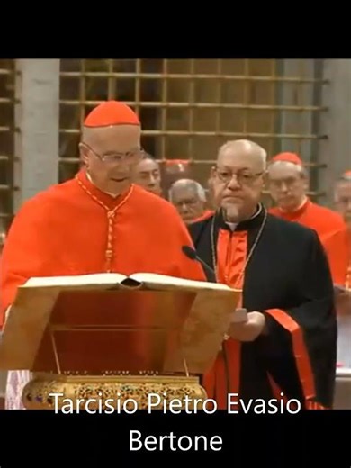 Oath of Cardinals of the 2013 Conclave: Tarcisio Pietro Evasio Bertone