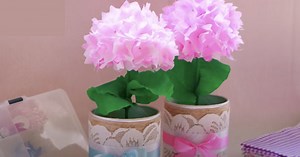 DIY: Hydrangea Paper Flowers In A Pot