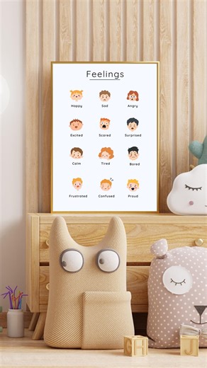 Feelings Chart Printable | Kids Emotions Poster | Classroom Counseling Decor | Preschool Social Skills | Calm Corner Wall Art Download - Etsy