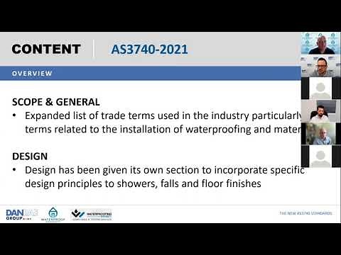 Danrae's Waterproofing Standards Seminar - AS3740 2021 - September 2021