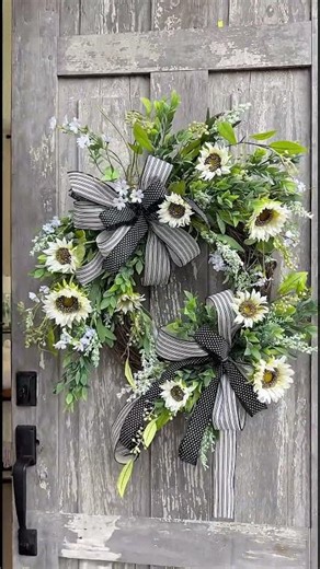 Everyday Wreath with White Sunflowers
