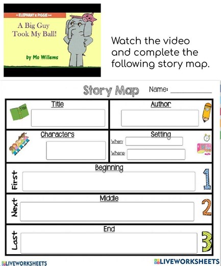 Story Elements - A Big Guy Took My Ball worksheet