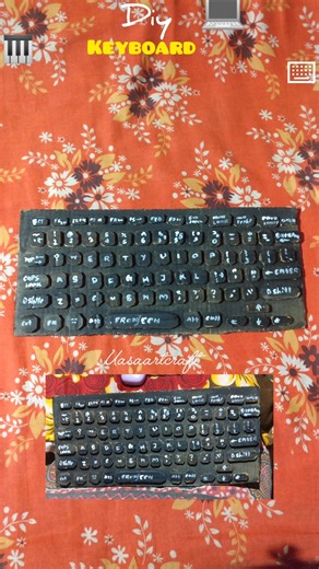 Diy Home keyboard with cardboard💻⌨️#keyboard#cardboardcraftidea#viral#diy#ytshorts‪@Uasaartcraft‬