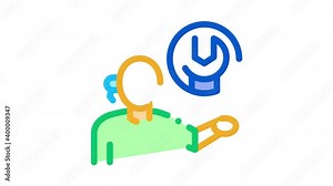 contact help setting problems Icon Animation. color contact help setting problems animated icon on white background