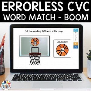 CVC Words to Image Matching | Errorless Learning Boom Cards