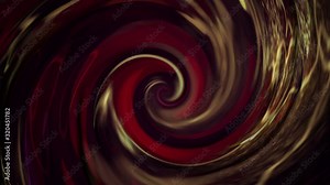 Abstract red and gold liquid spiral motion background with glittering golden sparks. Looping and full hd background motion animation.