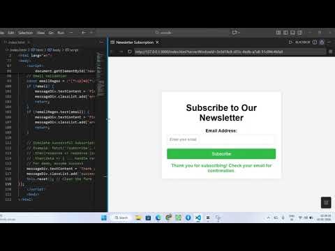 Build subscription form using html and css code and also JavaScript