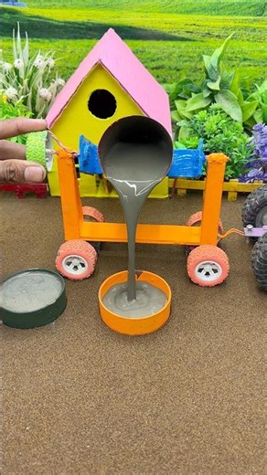 😱 Real Working Mini Tractor Making Cement Pillar | Amazing DIY Construction Machine 🚜 #shorts