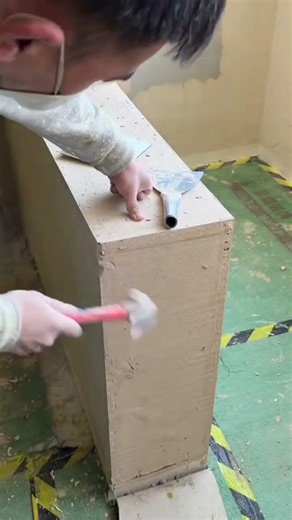 Incrustation removal from windowsills to ensure professional finishes