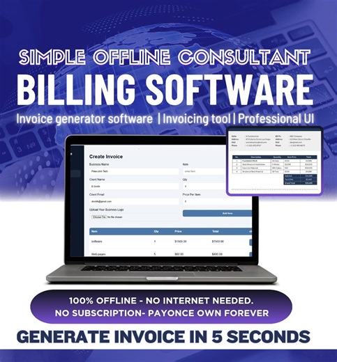 Consultant Billing Dashboard Software – Professional Invoice Generator - Etsy