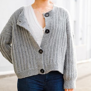 Crochet Ribbed Button Cardigan - free pattern   video | For The Frills