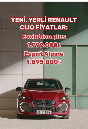 Yerli Renault Clio 6. Nesil, 1.749.000₺'den Satışta