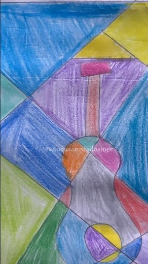 Desenho em Forma de Cubismo #artes #crianças #cubismo