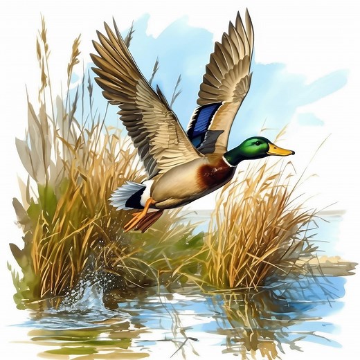 13 Mallard Duck Flying Clipart Bundle, Waterfowl Wildlife Illustration, Printable Watercolor Clipart, High Quality JPG, Paper Craft - Etsy