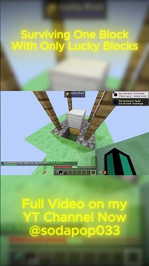 Surviving One Block With Only Lucky Blocks! #minecraft #gaming #oneblock #luckyblock