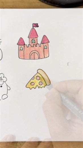 Draw a Piece of pizza #pizza #drawing #easydrawing #art #cute #tutorial #drawingtutorial