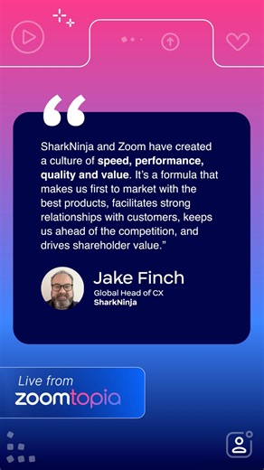 Accelerating success, one product at a time. 🚀 SharkNinja Global Head of CX Jake Finch shares how his team delivers best-in-class products, builds strong customer relationships, and stays ahead of the competition — all while maintaining a culture of performance and impact. 🤝 One formula. Big results. #Zoomtopia2025 | Zoom