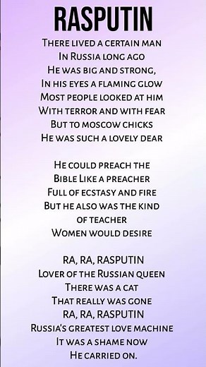 Lyrics of Boney M - Rasputin