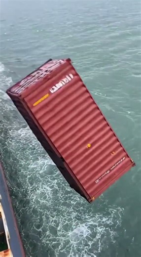 Saw from the lighthouse 😱 Container fell from the ship! 🚢 | Ocean Accident #shorts