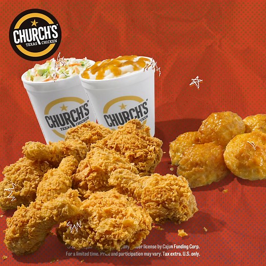 61 reactions · 86 shares | 10PC flavor-to-the-bone chicken, 2 large classic sides, and 5 Honey-Butter Biscuits™ starting at $24.99. | Church’s Texas Chicken | Facebook