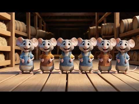 Five Little Mice Exploring the Barn | Farm Animal Adventure & Nursery Rhymes