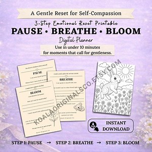 A Gentle Reset for Self-compassion – Pause-breathe-bloom | Self Compassion Journal Printable, Inner Critic Worksheet, Instant Download - Etsy Canada