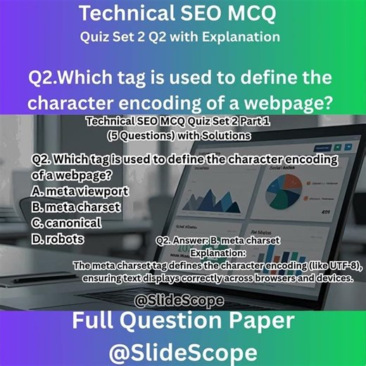 Which tag is used to define the character encoding of a webpage? - Technical SEO S2Q2