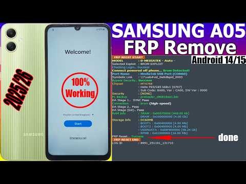 Samsung A05 Frp bypass android 14/15 with free tool 100%working #2025