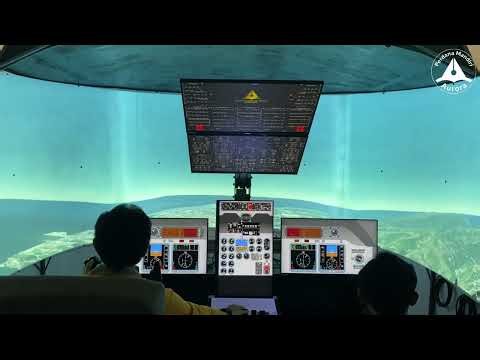 Cockpit Procedure Trainer with Dynamic Motion Chair and 180-degree Visual System