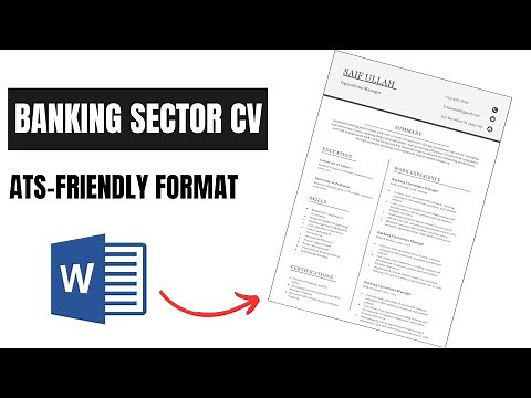 How to Write a CV for a Bank Job | Perfect CV for Banking Sector Jobs | Professional Resume Writing