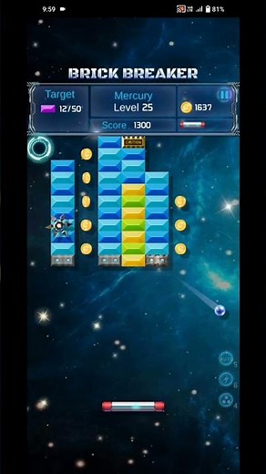 Brick Breaker Level 25 Gameplay ⚡️ | Fast Ball Blast & Smooth Level Clear | Mobile Arcade Short