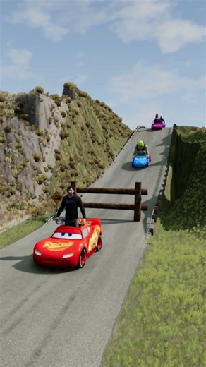 Cars vs Shrek Downhill Challenge – BeamNG drive