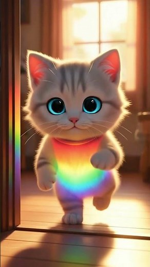 The Rainbow Suits” — when magic connects hearts 🌈💫 #cat #cartoon #cute #animation