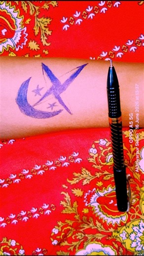 Moon & Star X Tattoo Design | Easy Pen Tattoo Art 🌙⭐