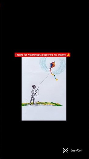 Boy flying kites drawing/#youtubeshorts #drawing #ytshorts #viral