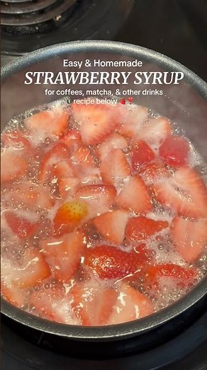 The BEST homemade strawberry syrup ❣️🍓☕️ recipe in description